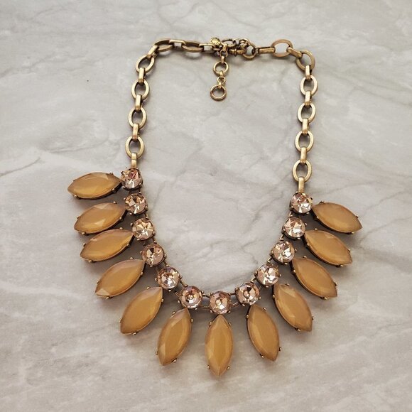 J. Crew Jewelry - ✨ J.Crew Pink Taupe Jumbo Giant Rhinestones Crystalst Statement Necklace ✨